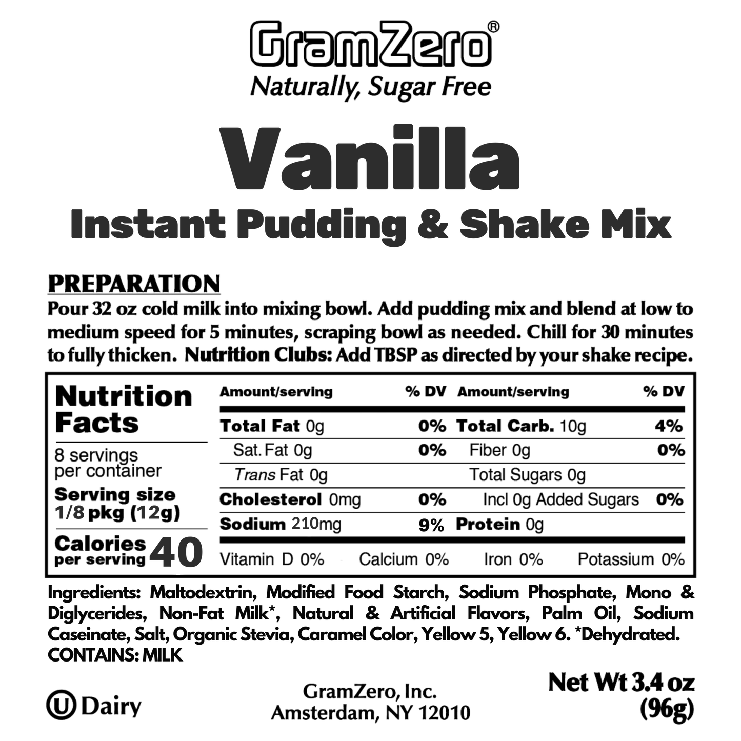 Sugar Free Pudding Mix: VANILLA 🍮 Make The Best Flavored Protein Shakes Without Aspartame