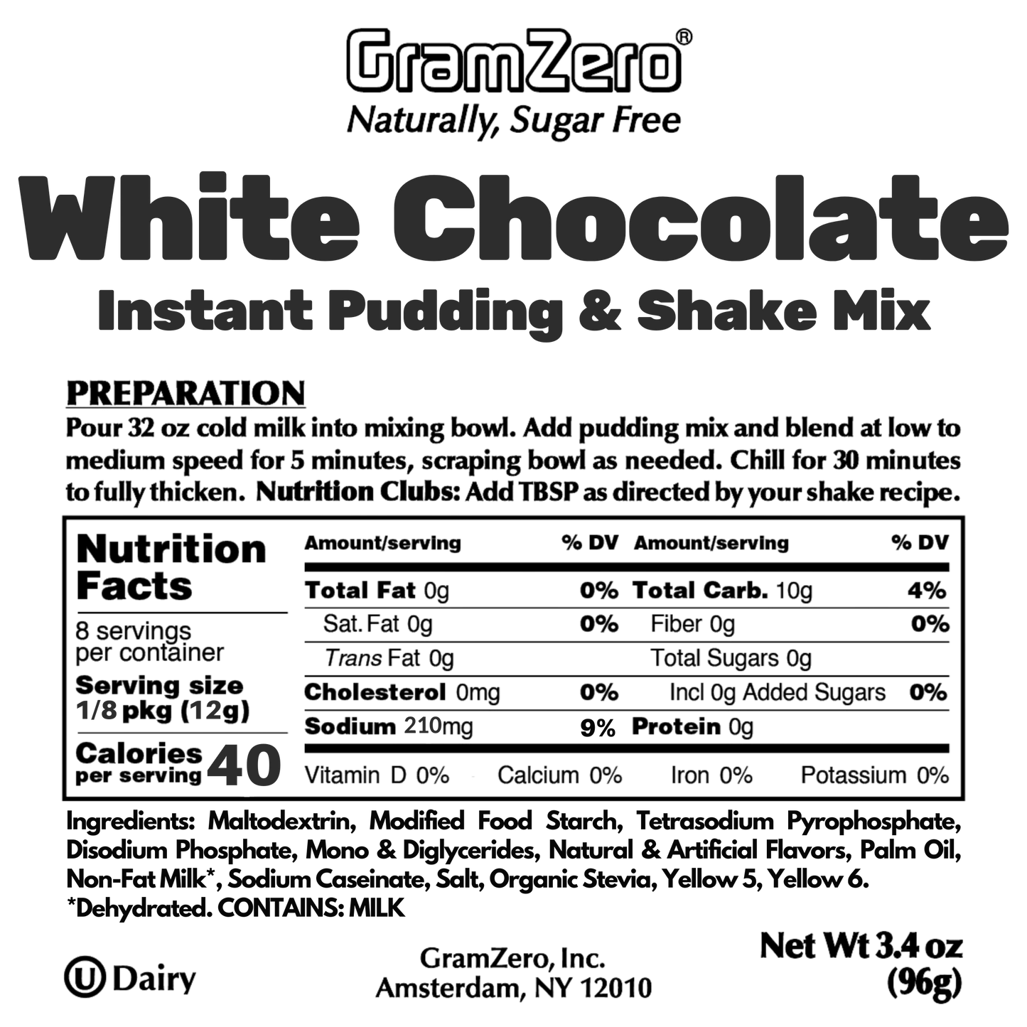 Sugar Free Pudding Mix: WHITE CHOCOLATE 🍮 Make The Best Flavored Protein Shakes Without Aspartame
