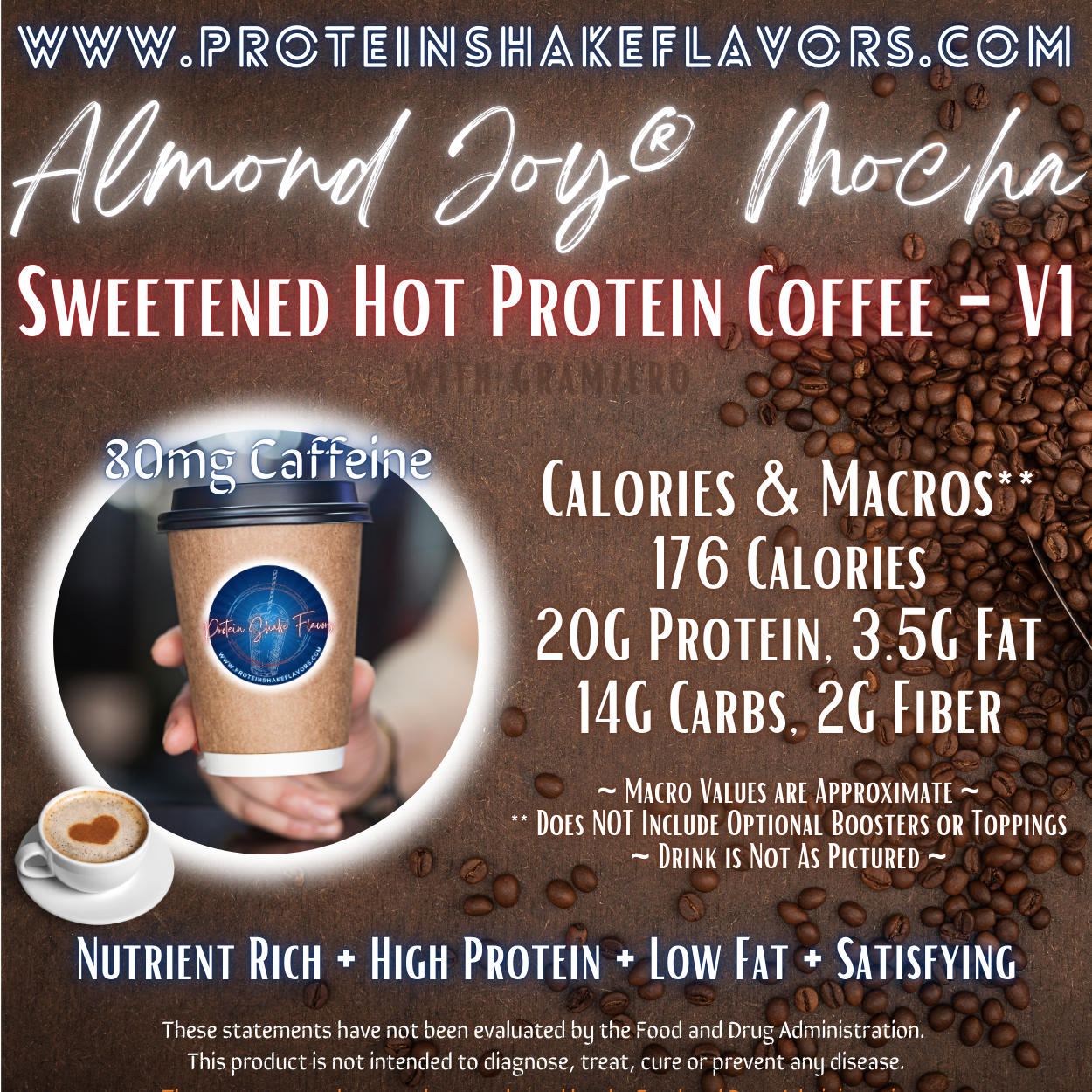 Sweetened Hot Protein Coffee Recipe: Almond Joy® Mocha ☕