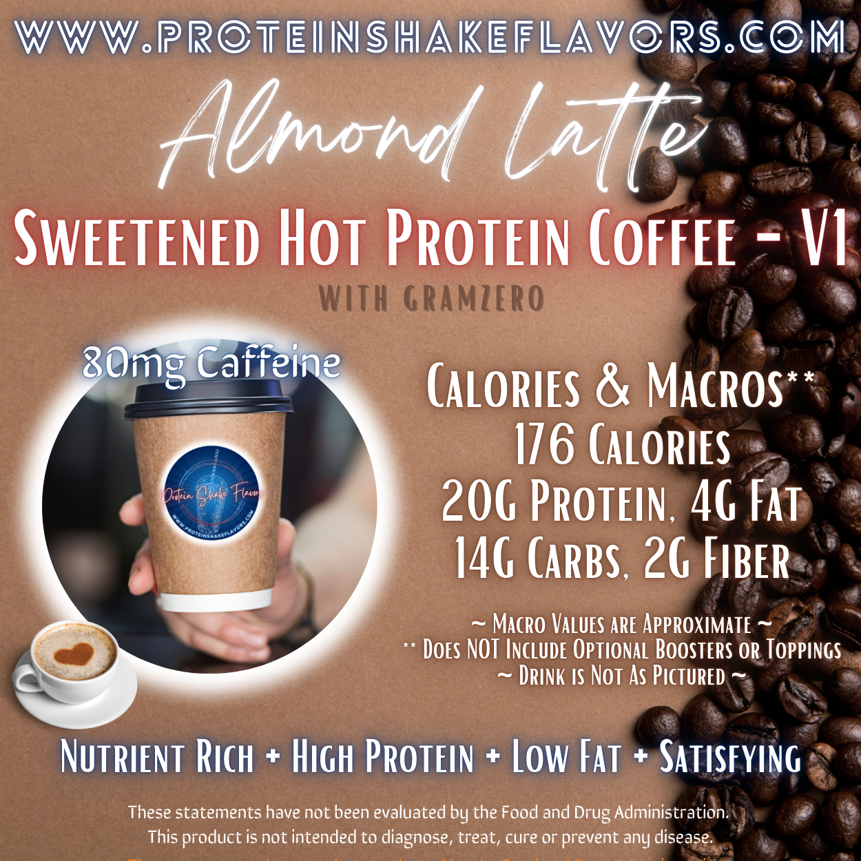 Sweetened Hot Protein Coffee Recipe: Almond Latte ☕