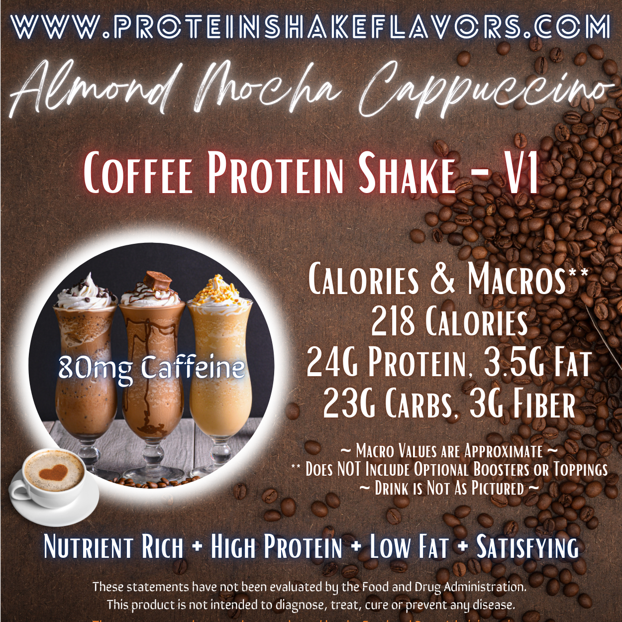 Coffee Protein Shake Recipe: Almond Mocha Cappuccino ☕