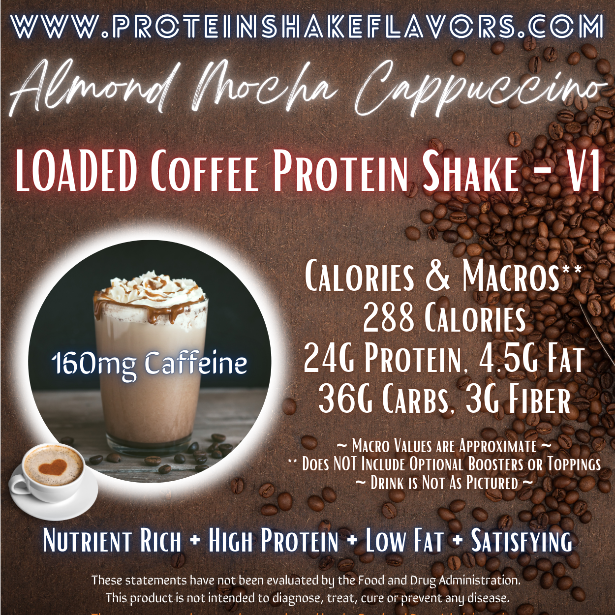 Loaded Coffee Protein Shake Recipe: Almond Mocha Cappuccino ☕