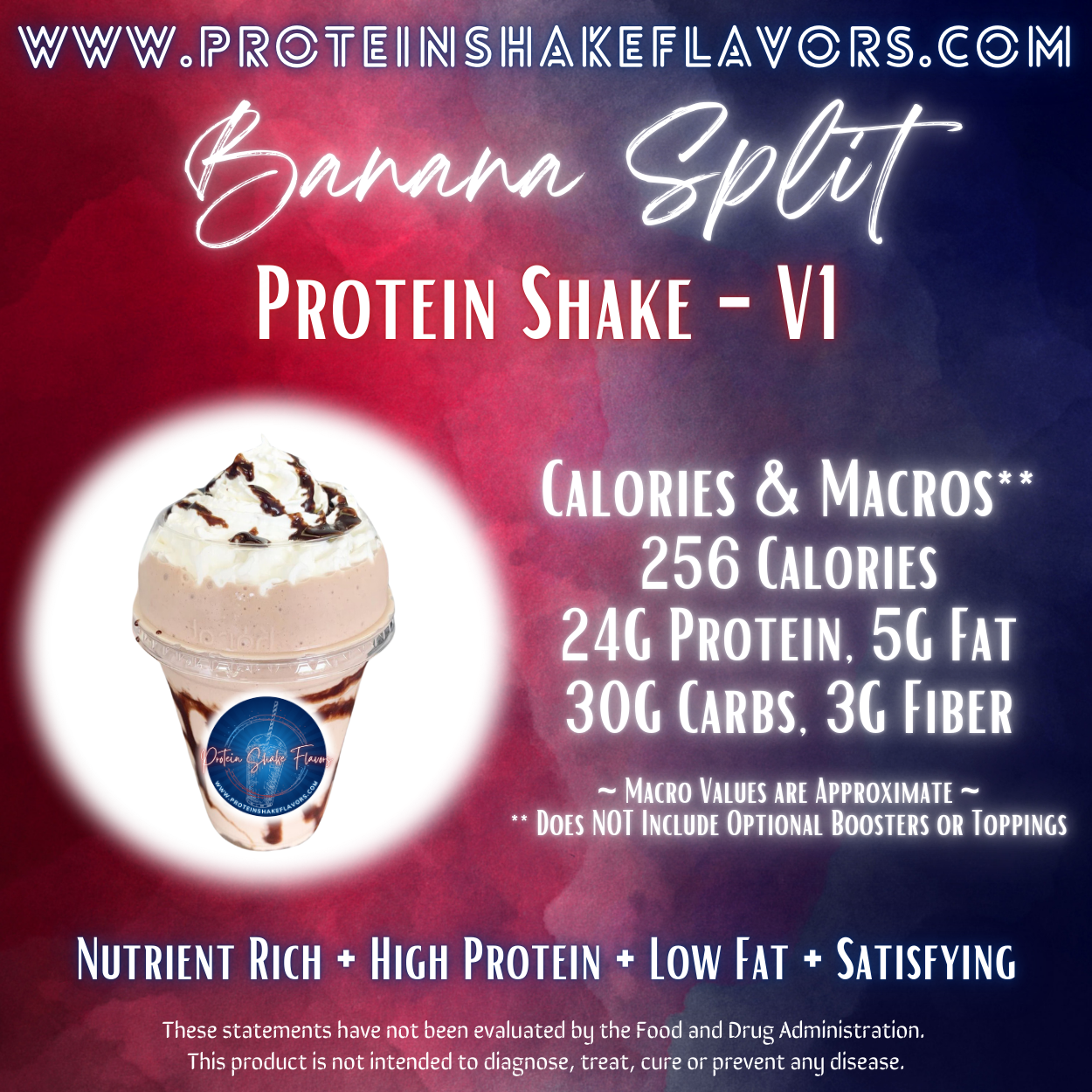 Banana Split Recipe for High Protein Shake for Meal Replacement, Supplement or Weight Loss