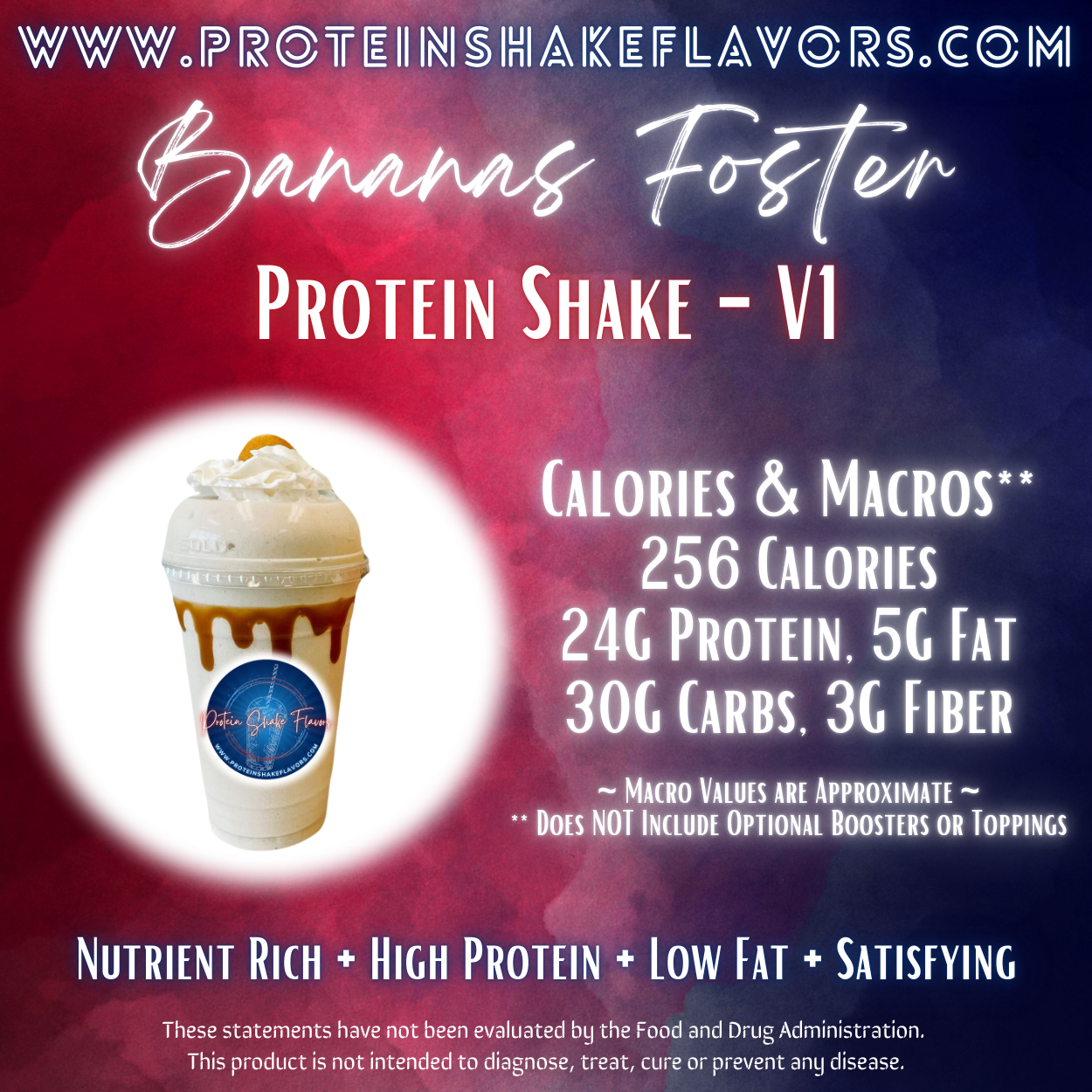 Bananas Foster Recipe for High Protein Shake for Meal Replacement, Supplement or Weight Loss