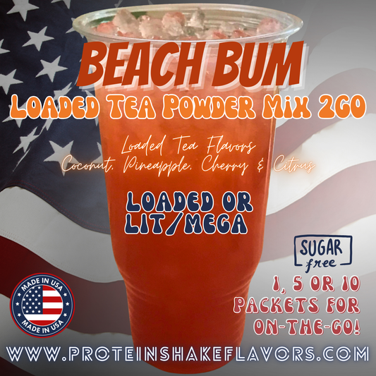 Beach Bum Loaded Tea Energy Drink Powder Caffeine Sugar Free Energy Water Packets Without Aspartame