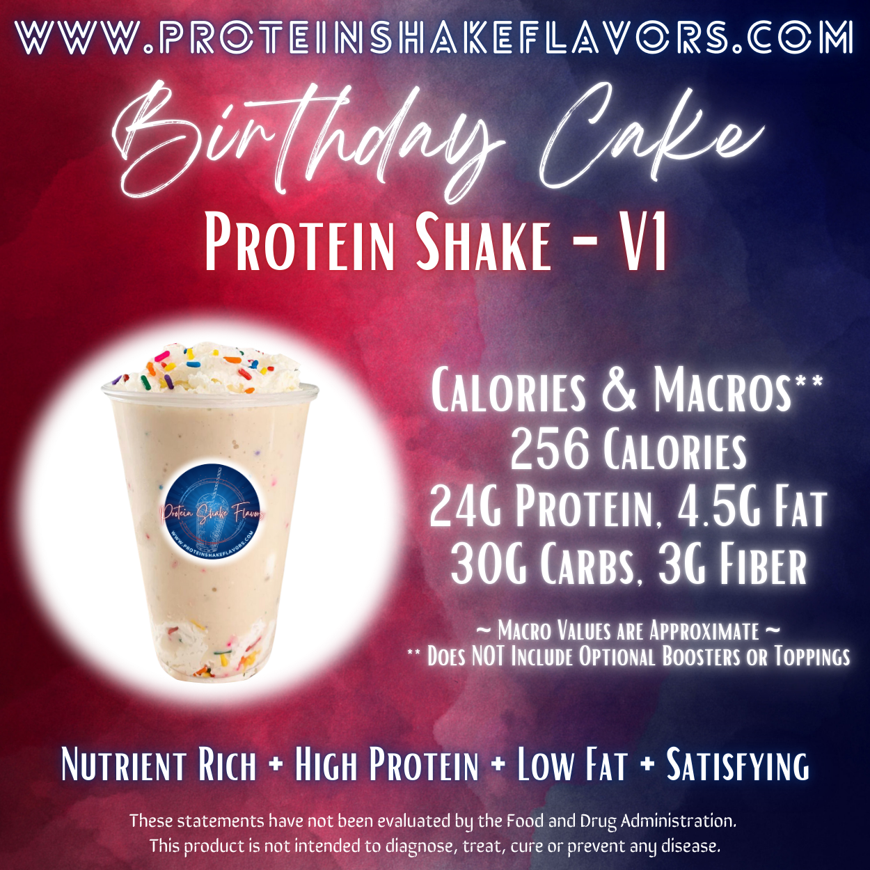 Birthday Cake Recipe for High Protein Shake for Meal Replacement, Supplement or Weight Loss