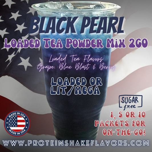 Black Pearl Loaded Tea Energy Drink Powder Caffeine Sugar Free Energy Water Packets Without Aspartame