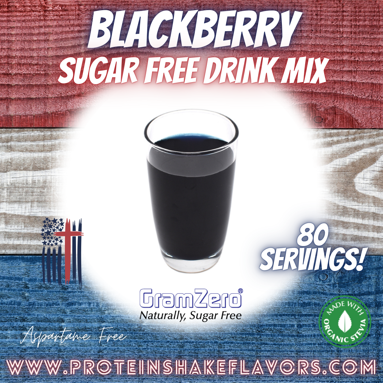 Blackberry Best Sugar Free Beverage Mix for Non Calorie 0 kcal Drinks Zero Calorie Beverage Aspartame Free