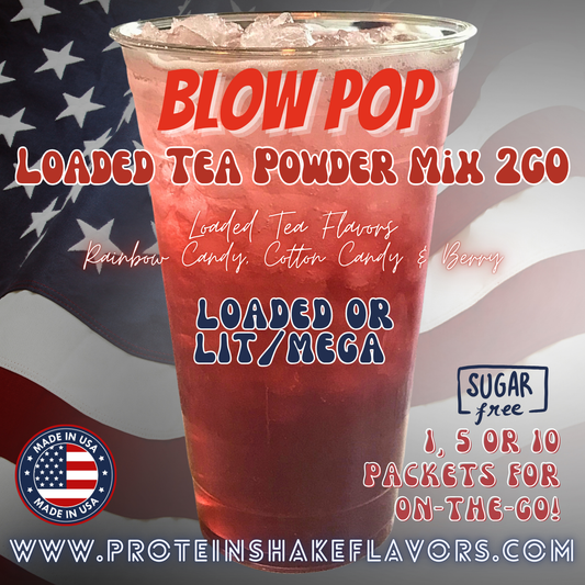 Blow Pop Loaded Tea Energy Drink Powder Caffeine Sugar Free Energy Water Packets Without Aspartame