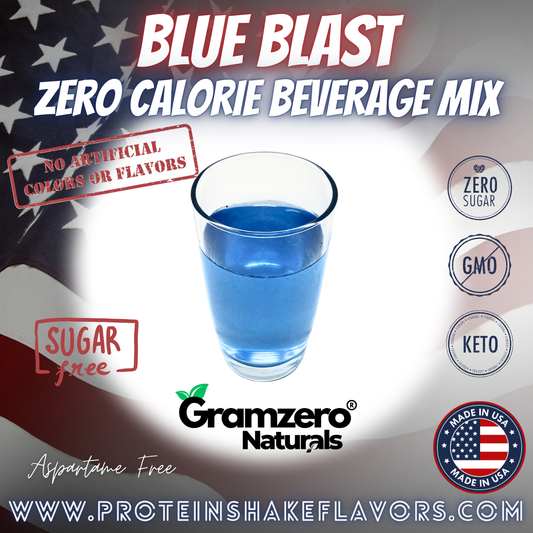Blue Blast All Natural Drink Mix Sugar Free Keto Friendly Beverage Non-GMO No Artificial Colors or Flavors Aspartame Free Loaded Tea Flavoring Powder