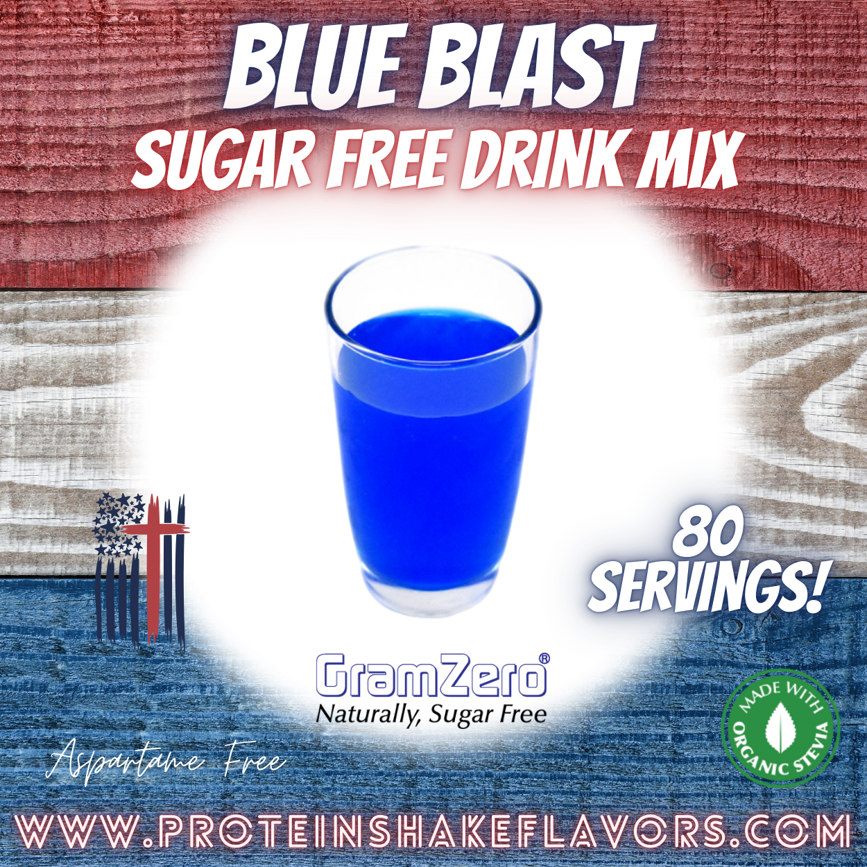 Blue Blast Best Sugar Free Beverage Mix for Non Calorie 0 kcal Drinks Zero Calorie Beverage Aspartame Free