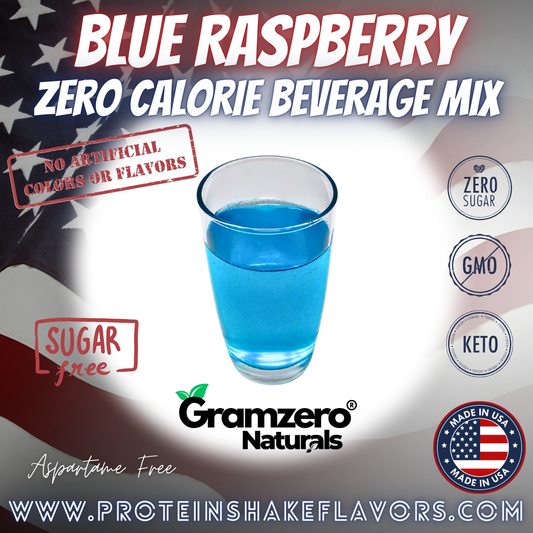 Blue Raspberry All Natural Drink Mix Sugar Free Keto Friendly Beverage Non-GMO No Artificial Colors or Flavors Aspartame Free Loaded Tea Flavoring Powder