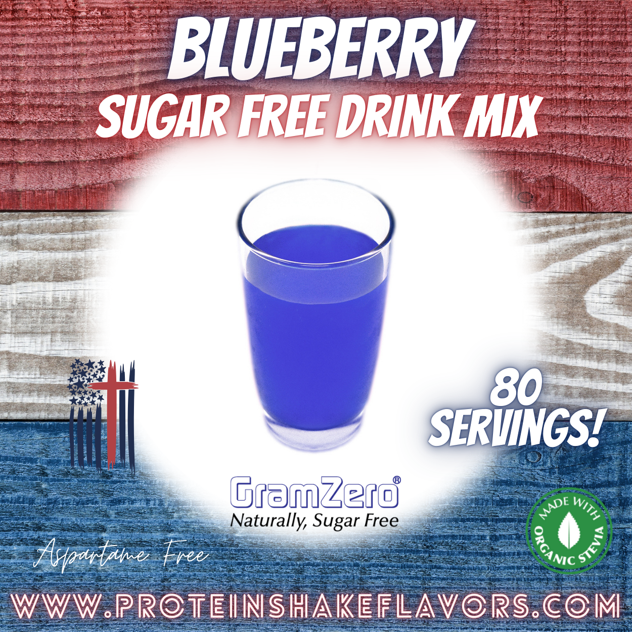 Blueberry Best Sugar Free Beverage Mix for Non Calorie 0 kcal Drinks Zero Calorie Beverage Aspartame Free