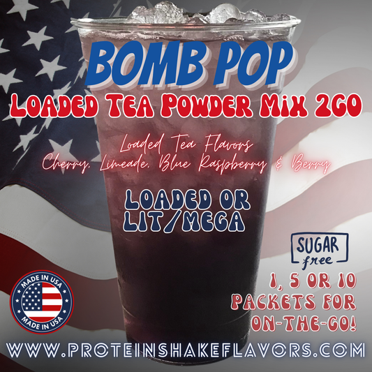 Bomb Pop Loaded Tea Energy Drink Powder Caffeine Sugar Free Energy Water Packets Without Aspartame