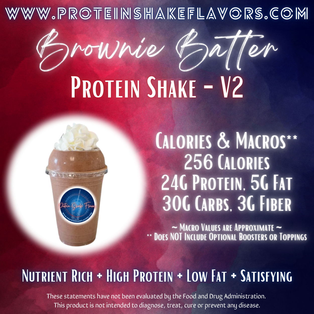 Brownie Batter V2 Recipe for High Protein Shake for Meal Replacement, Supplement or Weight Loss