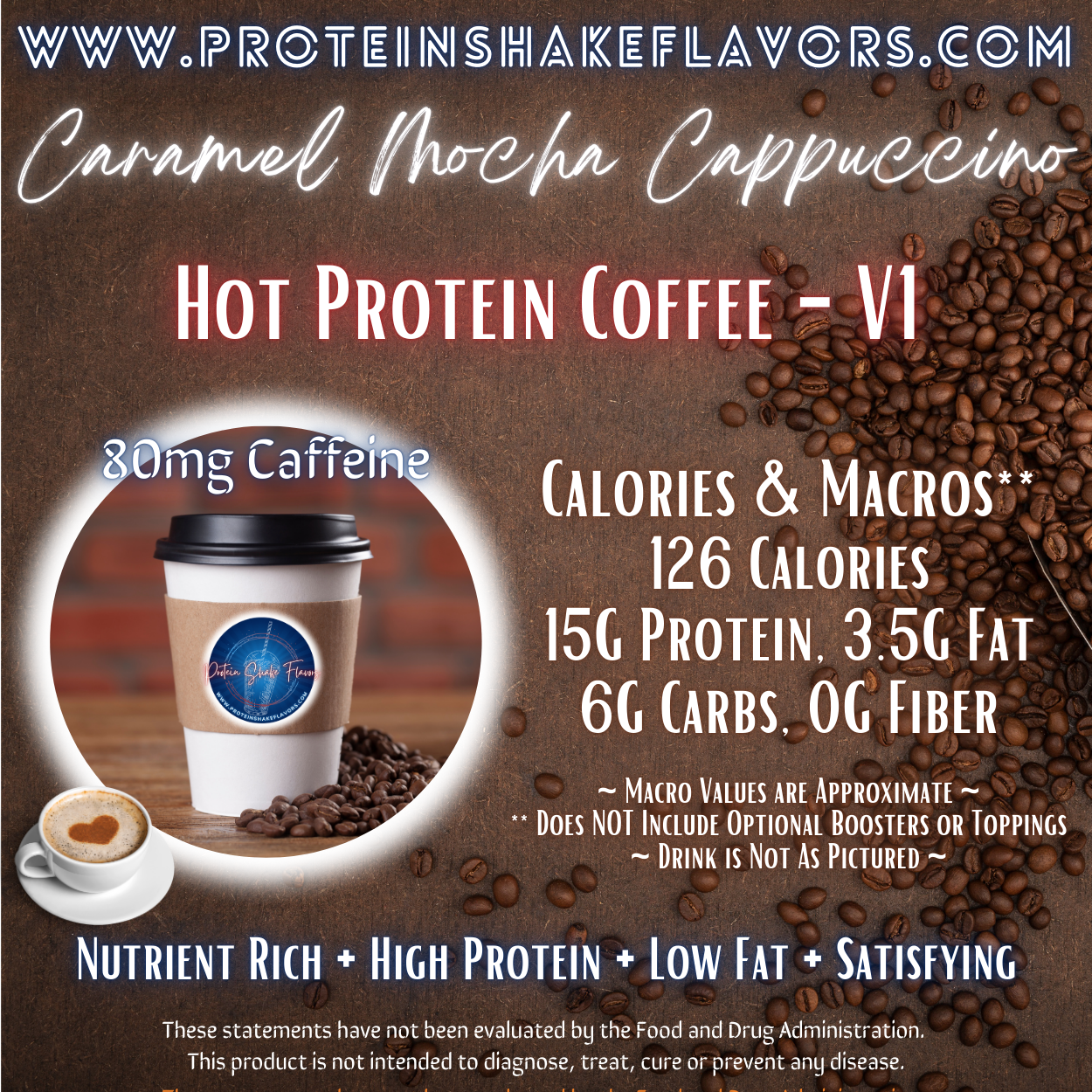 Hot Protein Coffee Recipe: Caramel Mocha Cappuccino ☕