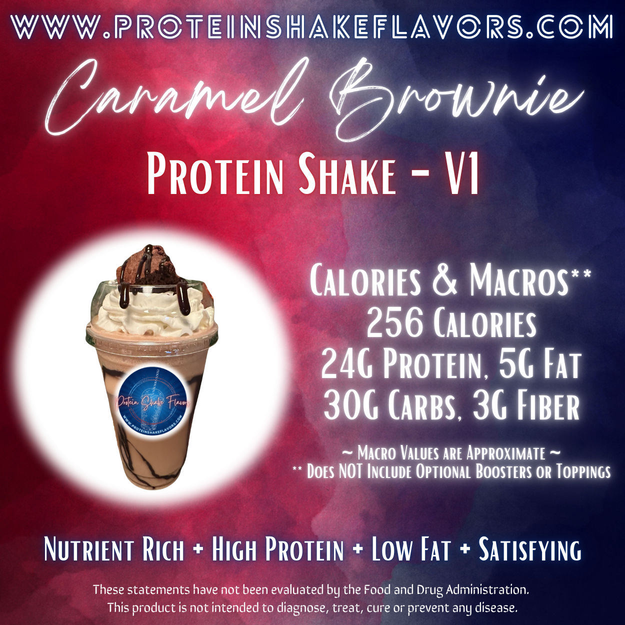 Caramel Brownie Recipe for High Protein Shake for Meal Replacement, Supplement or Weight Loss