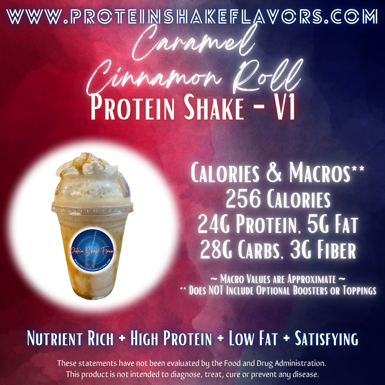 Caramel Cinnamon Roll Recipe for High Protein Shake for Meal Replacement, Supplement or Weight Loss