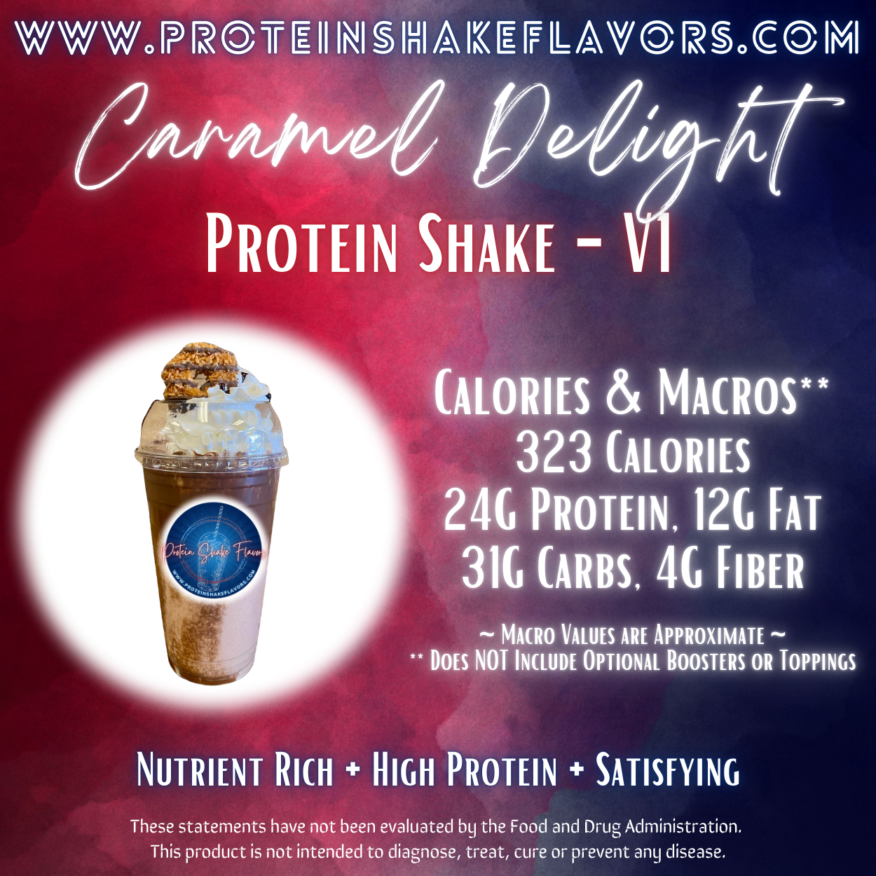Caramel Delight Recipe for High Protein Shake for Meal Replacement, Supplement or Weight Loss Samoa Cookie