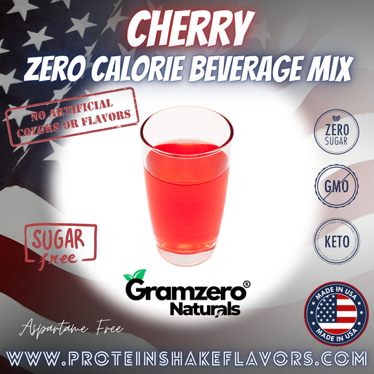 Cherry All Natural Drink Mix Sugar Free Keto Friendly Beverage Non-GMO No Artificial Colors or Flavors Aspartame Free Loaded Tea Flavoring Powder