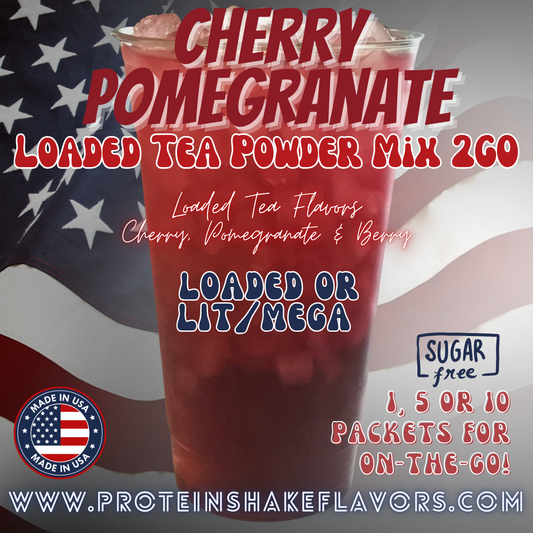 Cherry Pomegranate Loaded Tea Energy Drink Powder Caffeine Sugar Free Energy Water Packets Without Aspartame