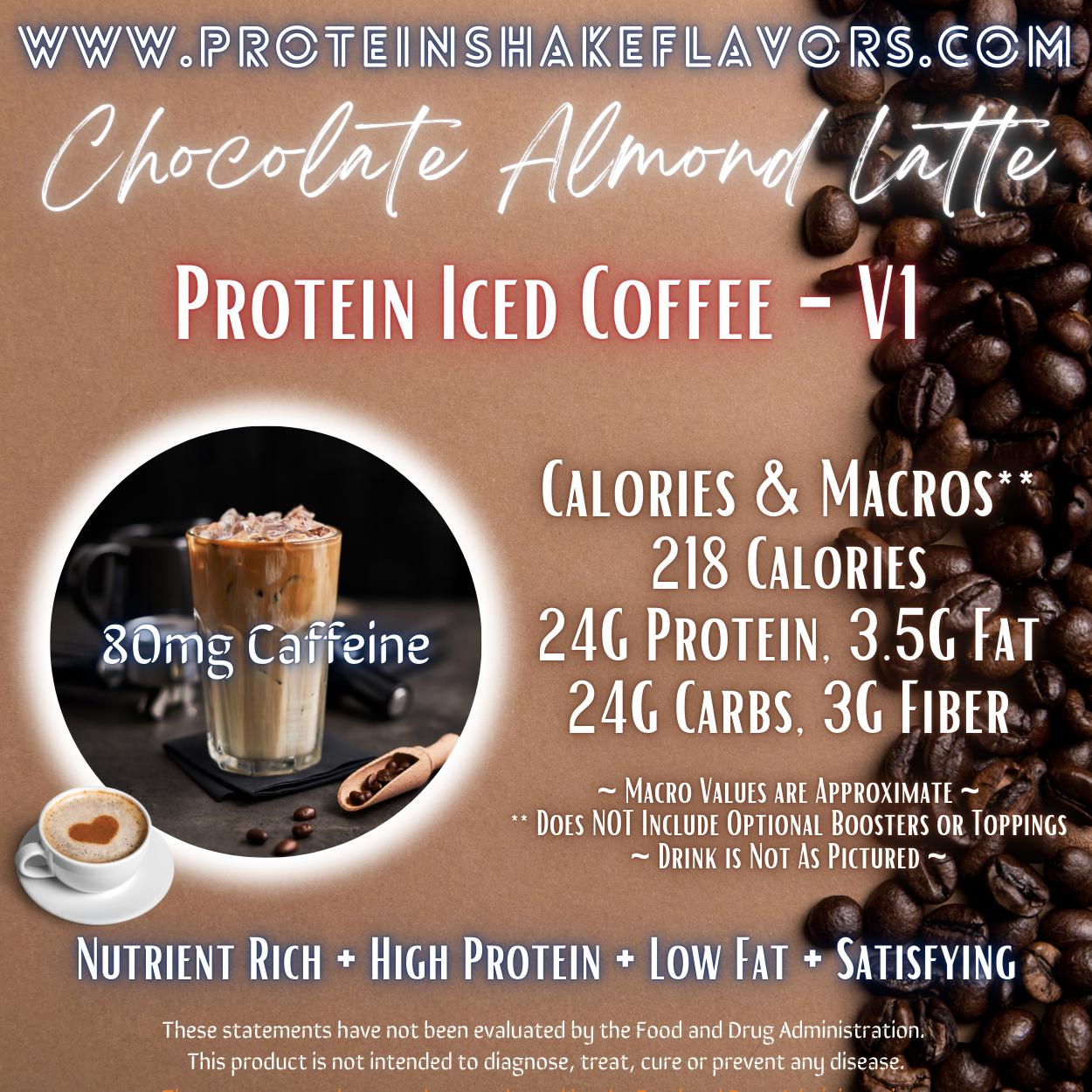 Protein Iced Coffee Recipe: Chocolate Almond Latte ☕