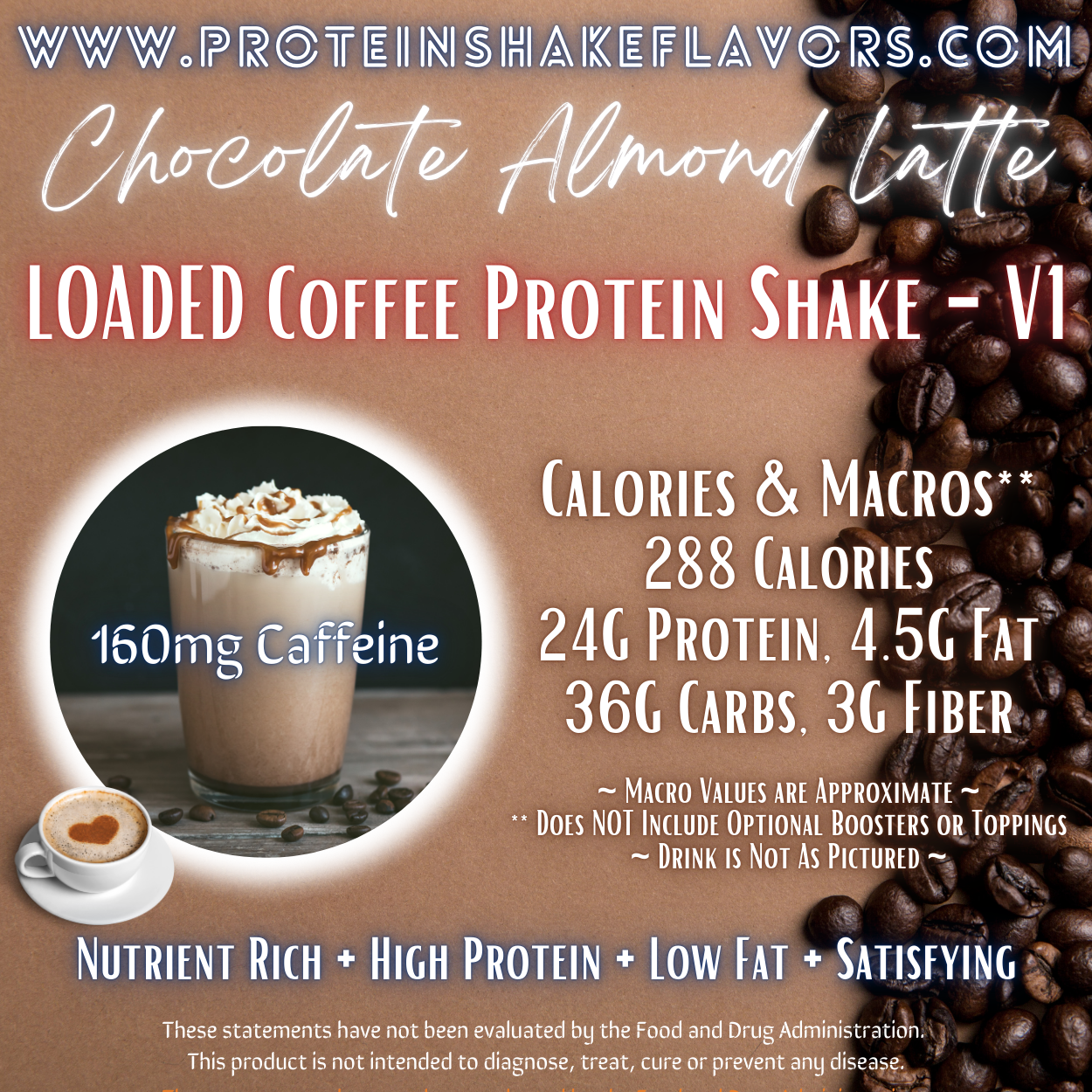 Loaded Coffee Protein Shake Recipe: Chocolate Almond Latte ☕