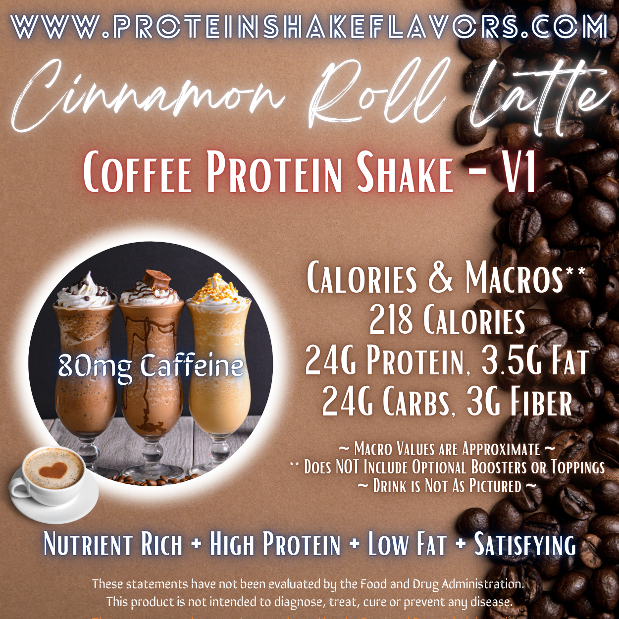 Coffee Protein Shake Recipe: Cinnamon Roll Latte ☕
