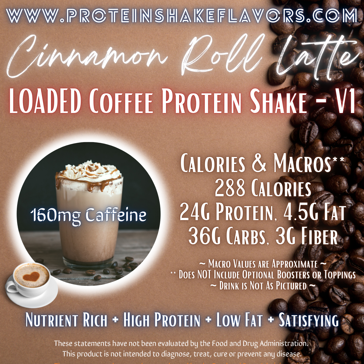 Loaded Coffee Protein Shake Recipe: Cinnamon Roll Latte ☕