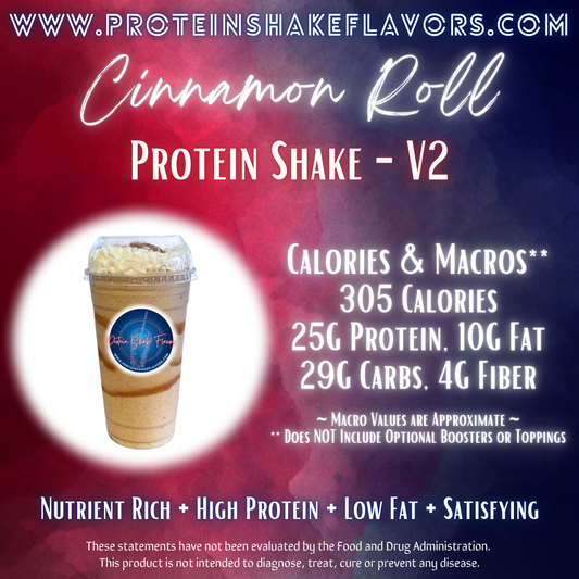 Cinnamon Roll V2 Recipe for High Protein Shake for Meal Replacement, Supplement or Weight Loss