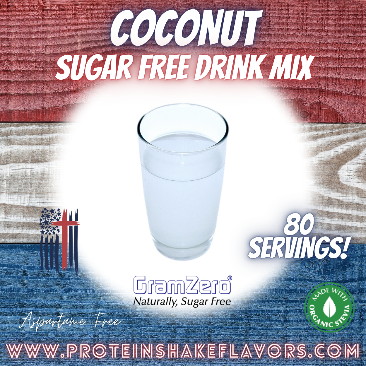 Coconut Best Sugar Free Beverage Mix for Non Calorie 0 kcal Drinks Zero Calorie Beverage Aspartame Free