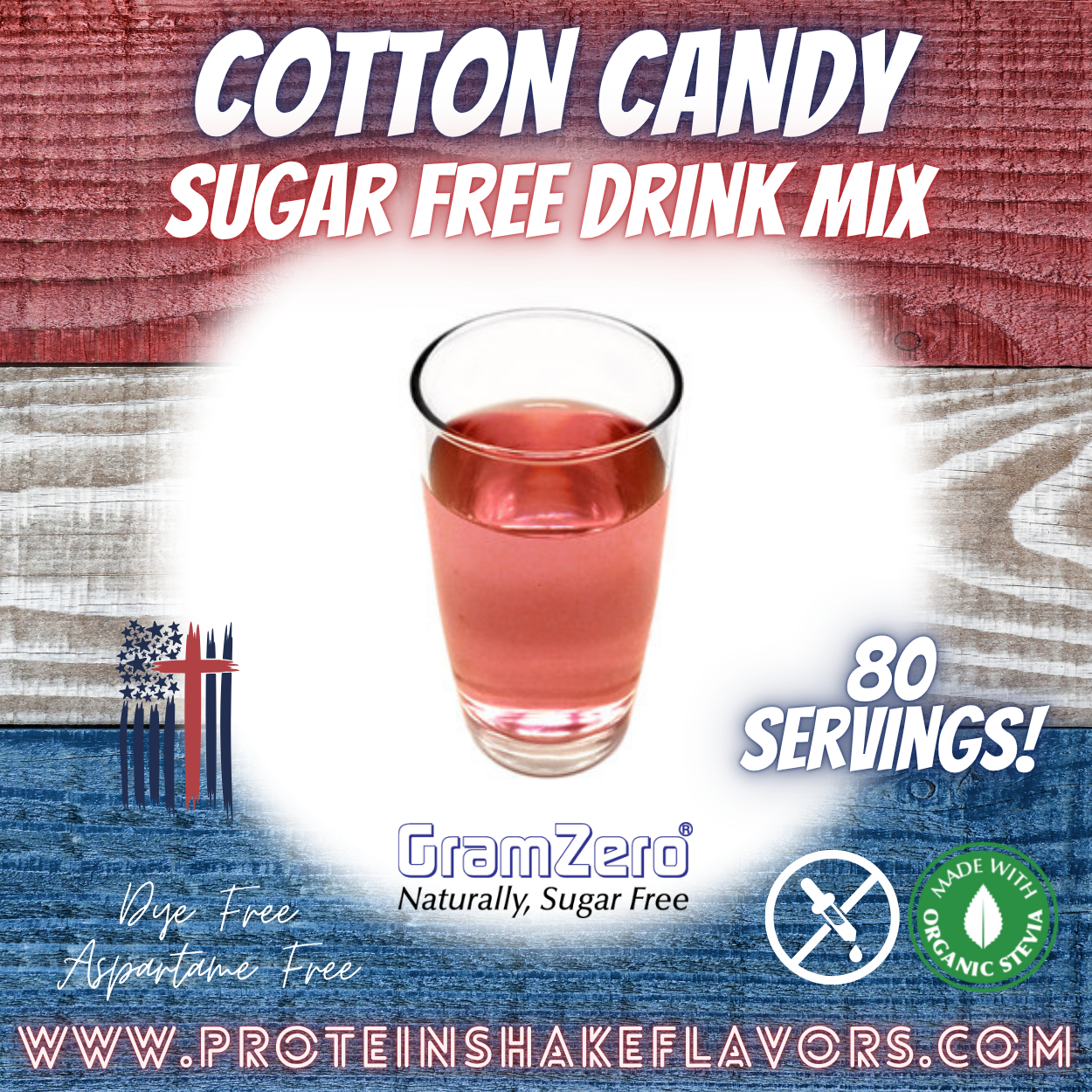 Cotton Candy Best Sugar Free Beverage Mix for Non Calorie 0 kcal Drinks Zero Calorie Beverage Aspartame Free