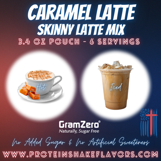 Caramel Latte Decaf Instant Powdered Cappuccino Mix Stevia No Sugar Added Keto Friendly Drink Hot Iced or Blended No Artificial Sweeteners