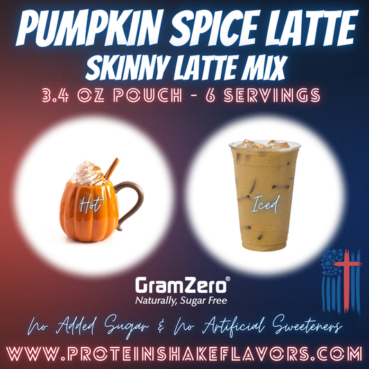 Pumpkin Spice Latte Decaf Instant Powdered Cappuccino Mix Stevia No Sugar Added Keto Friendly Drink Hot Iced or Blended No Artificial Sweeteners