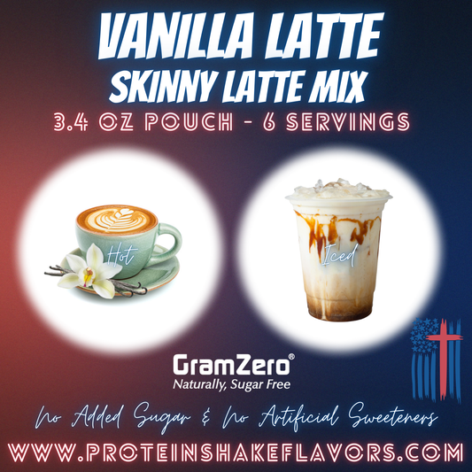 Vanilla Latte Decaf Instant Powdered Cappuccino Mix Stevia No Sugar Added Keto Friendly Drink Hot Iced or Blended No Artificial Sweeteners