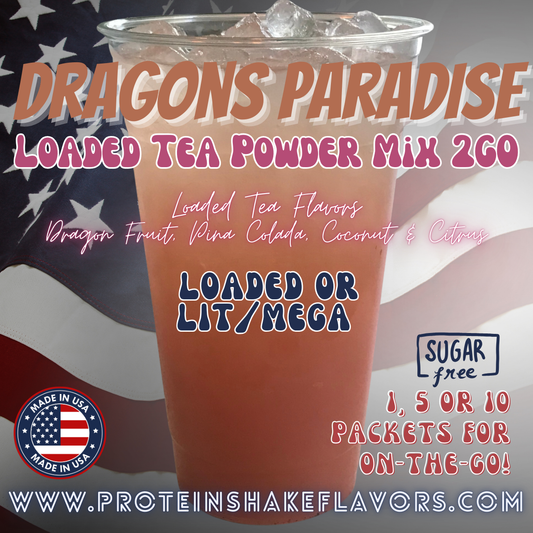 Dragons Paradise Loaded Tea Energy Drink Powder Caffeine Sugar Free Energy Water Packets Without Aspartame