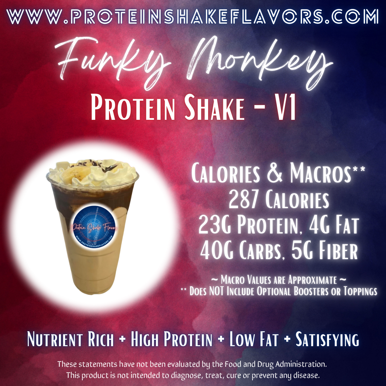 Funky Monkey Recipe for High Protein Shake for Meal Replacement, Supplement or Weight Loss