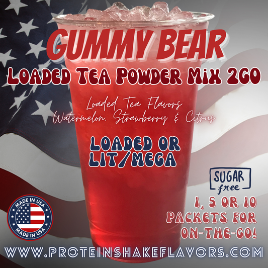 Gummy Bear Loaded Tea Energy Drink Powder Caffeine Sugar Free Energy Water Packets Without Aspartame