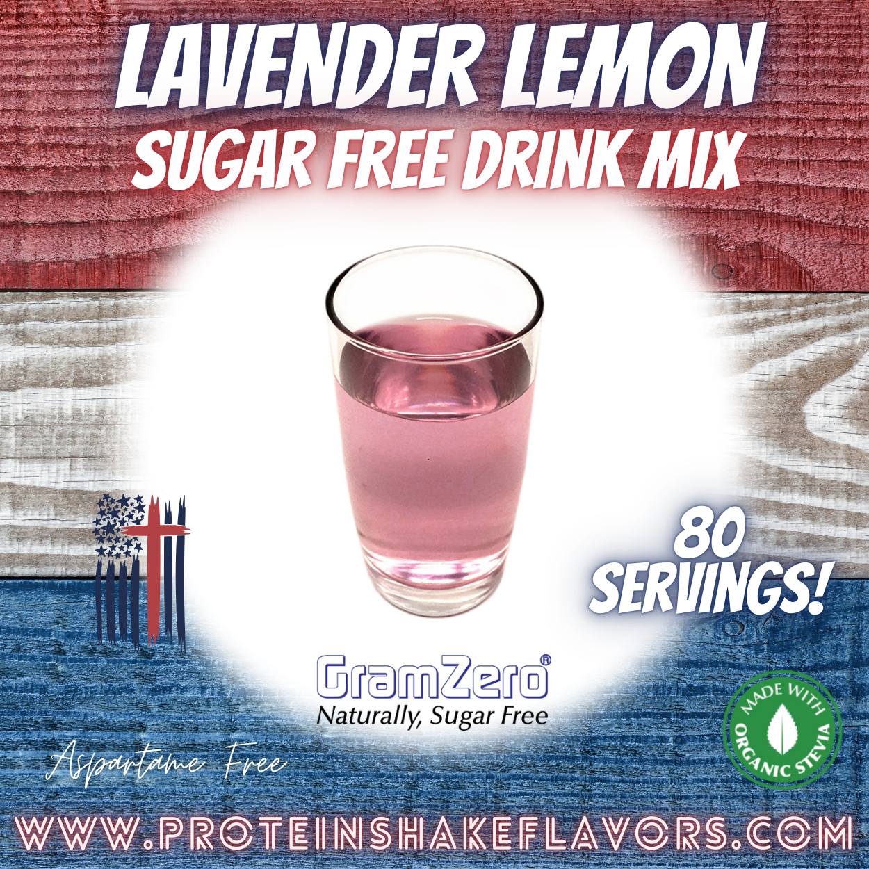Lavender Lemon Best Sugar Free Beverage Mix for Non Calorie 0 kcal Drinks Zero Calorie Beverage Aspartame Free