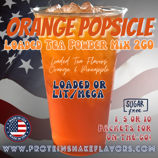 Orange Popsicle Loaded Tea Energy Drink Powder Caffeine Sugar Free Energy Water Packets Without Aspartame