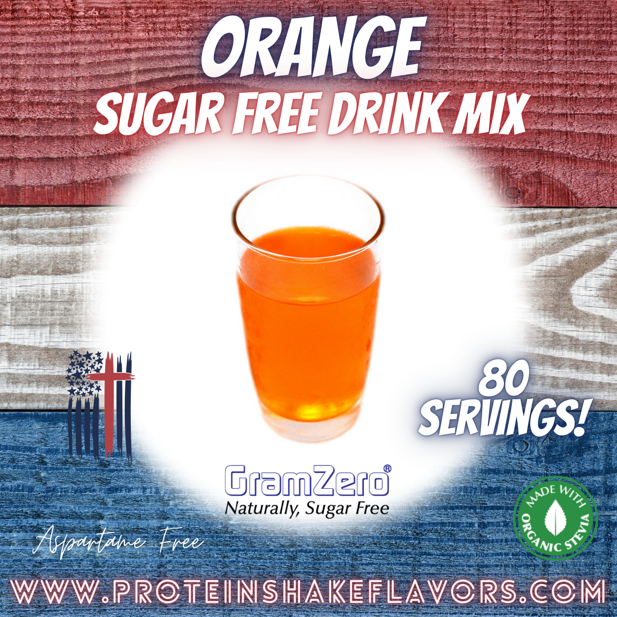 Orange Best Sugar Free Beverage Mix for Non Calorie 0 kcal Drinks Zero Calorie Beverage Aspartame Free