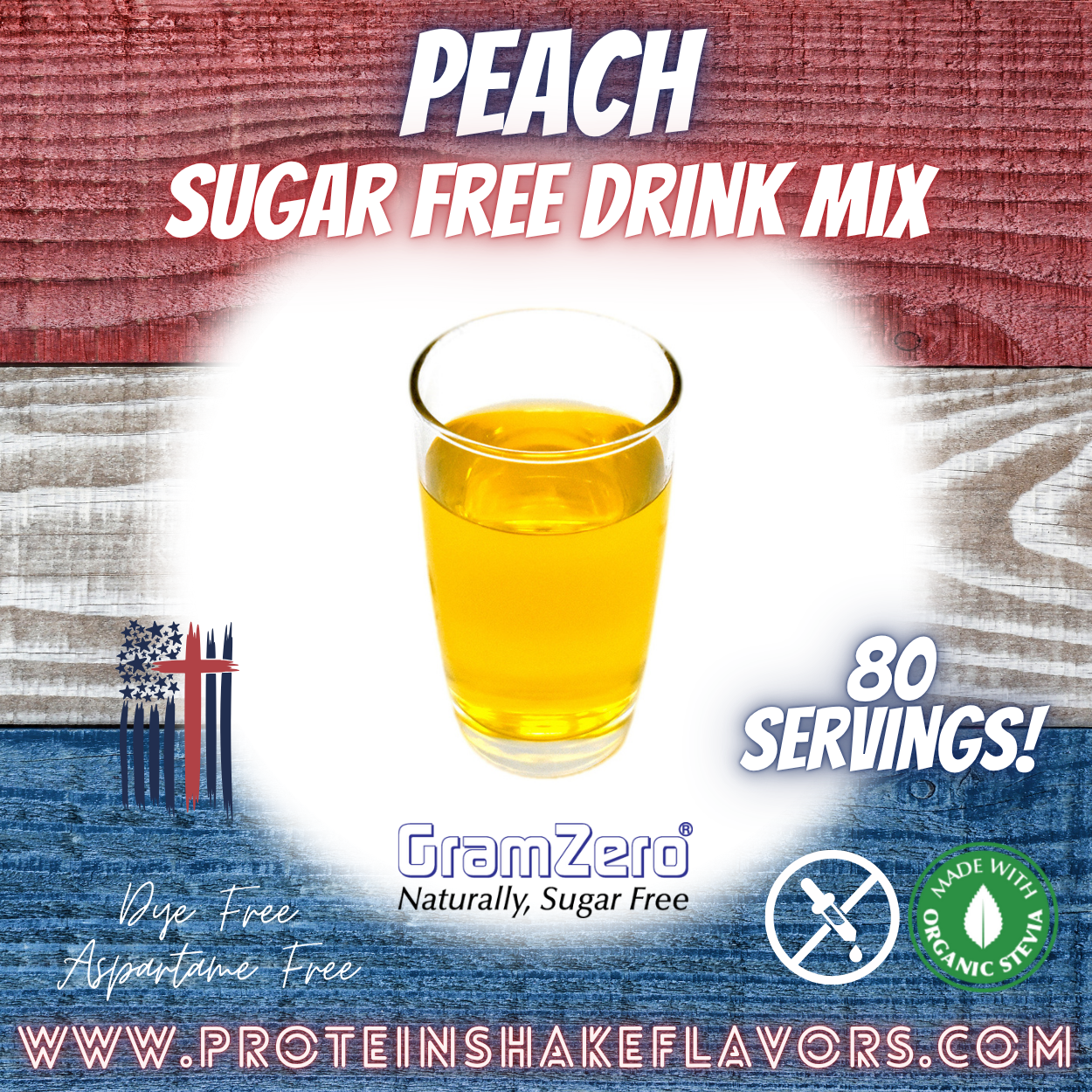Peach Best Sugar Free Beverage Mix for Non Calorie 0 kcal Drinks Zero Calorie Beverage Aspartame Free