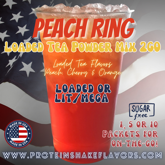 Peach Ring Loaded Tea Energy Drink Powder Caffeine Sugar Free Energy Water Packets Without Aspartame