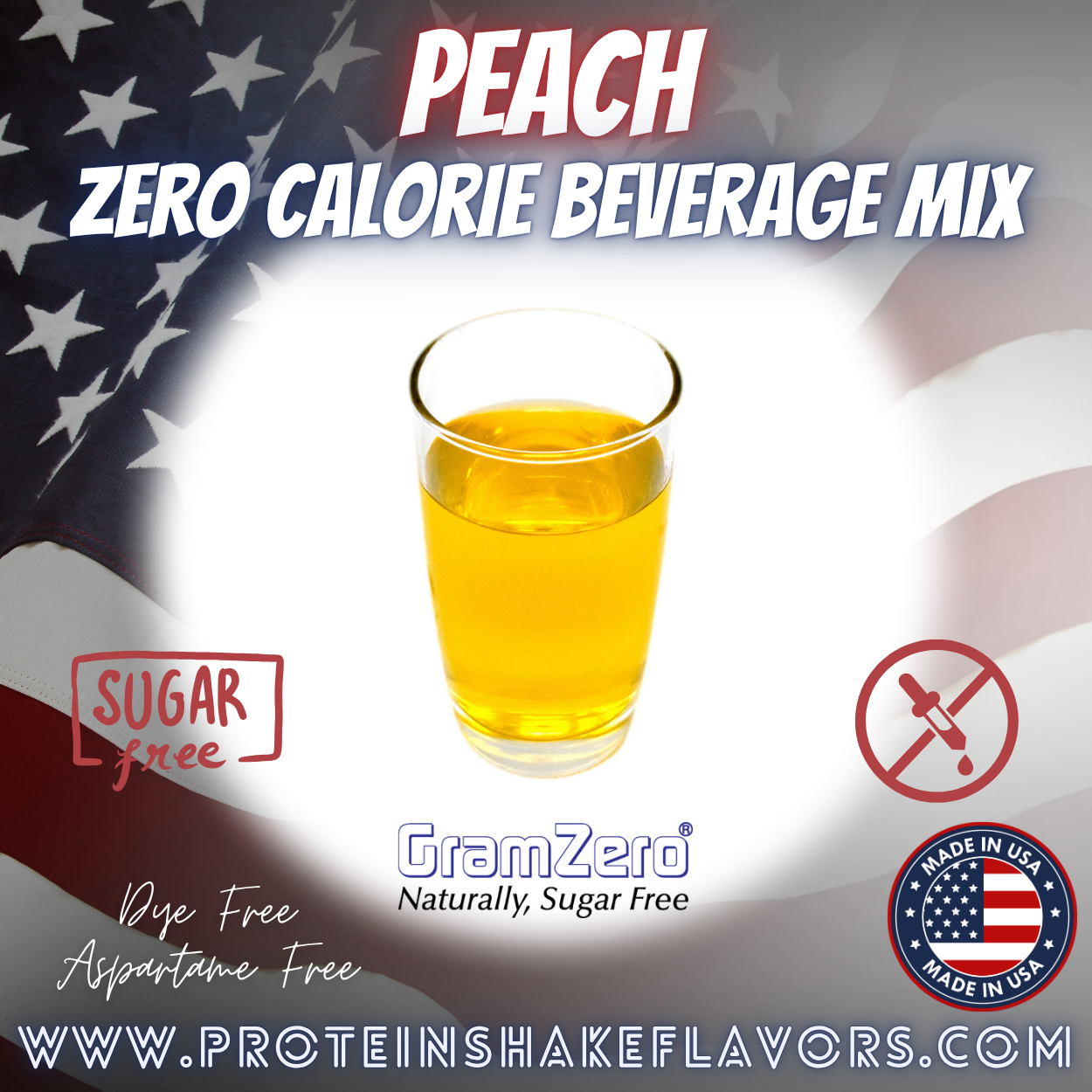 Peach Best Dye-Free Sugar Free Drink Mixes Without Artificial Sweeteners For Zero 0 Calorie Beverages