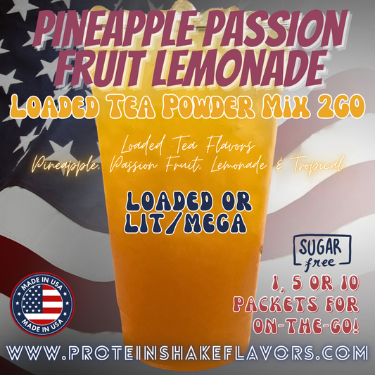 Pineapple Passion Fruit Lemonade Loaded Tea Energy Drink Powder Caffeine Sugar Free Energy Water Packets Without Aspartame
