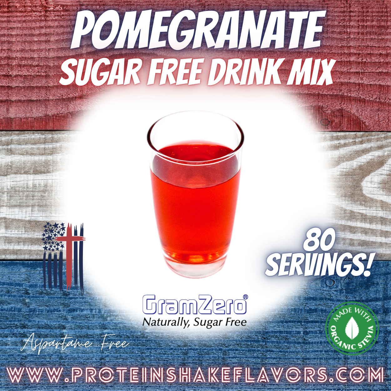 Pomegranate Best Sugar Free Beverage Mix for Non Calorie 0 kcal Drinks Zero Calorie Beverage Aspartame Free