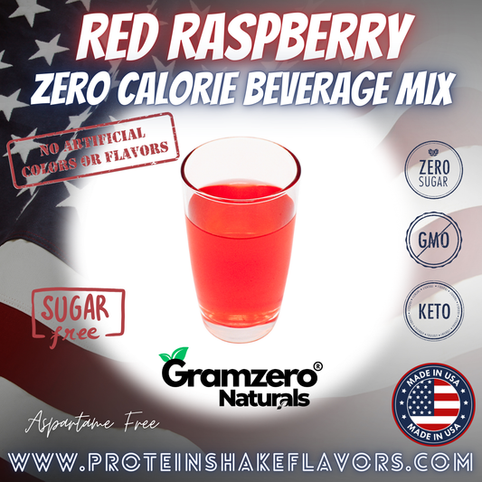 Red Raspberry All Natural Drink Mix Sugar Free Keto Friendly Beverage Non-GMO No Artificial Colors or Flavors Aspartame Free Loaded Tea Flavoring Powder