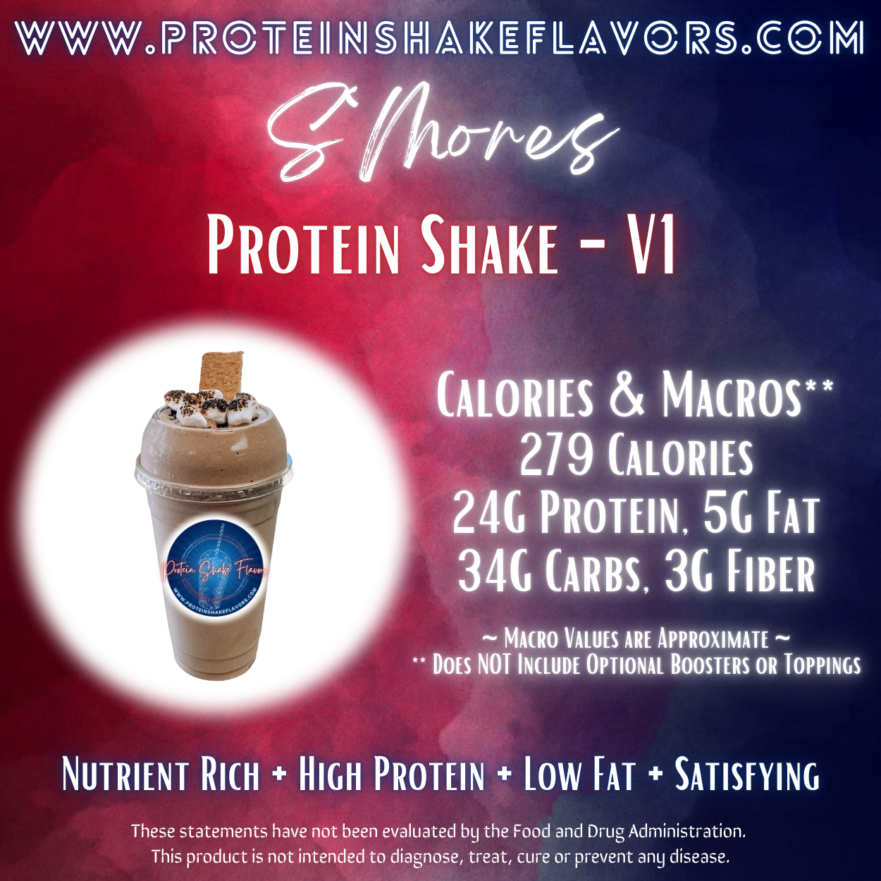 S'Mores Recipe for High Protein Shake for Meal Replacement, Supplement or Weight Loss