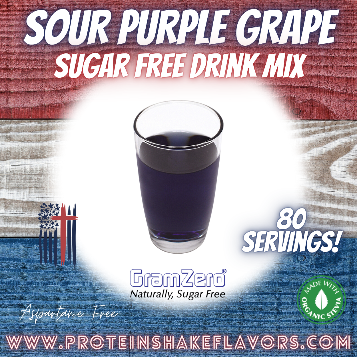 Sour Purple Grape Best Sugar Free Beverage Mix for Non Calorie 0 kcal Drinks Zero Calorie Beverage Aspartame Free