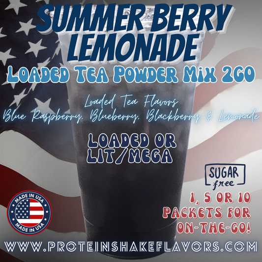 Summer Berry Lemonade Loaded Tea Energy Drink Powder Caffeine Sugar Free Energy Water Packets Without Aspartame